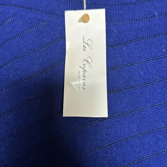 NWT Vintage Les Copains Blue Sheer Striped Sweater - Picture 5 of 6